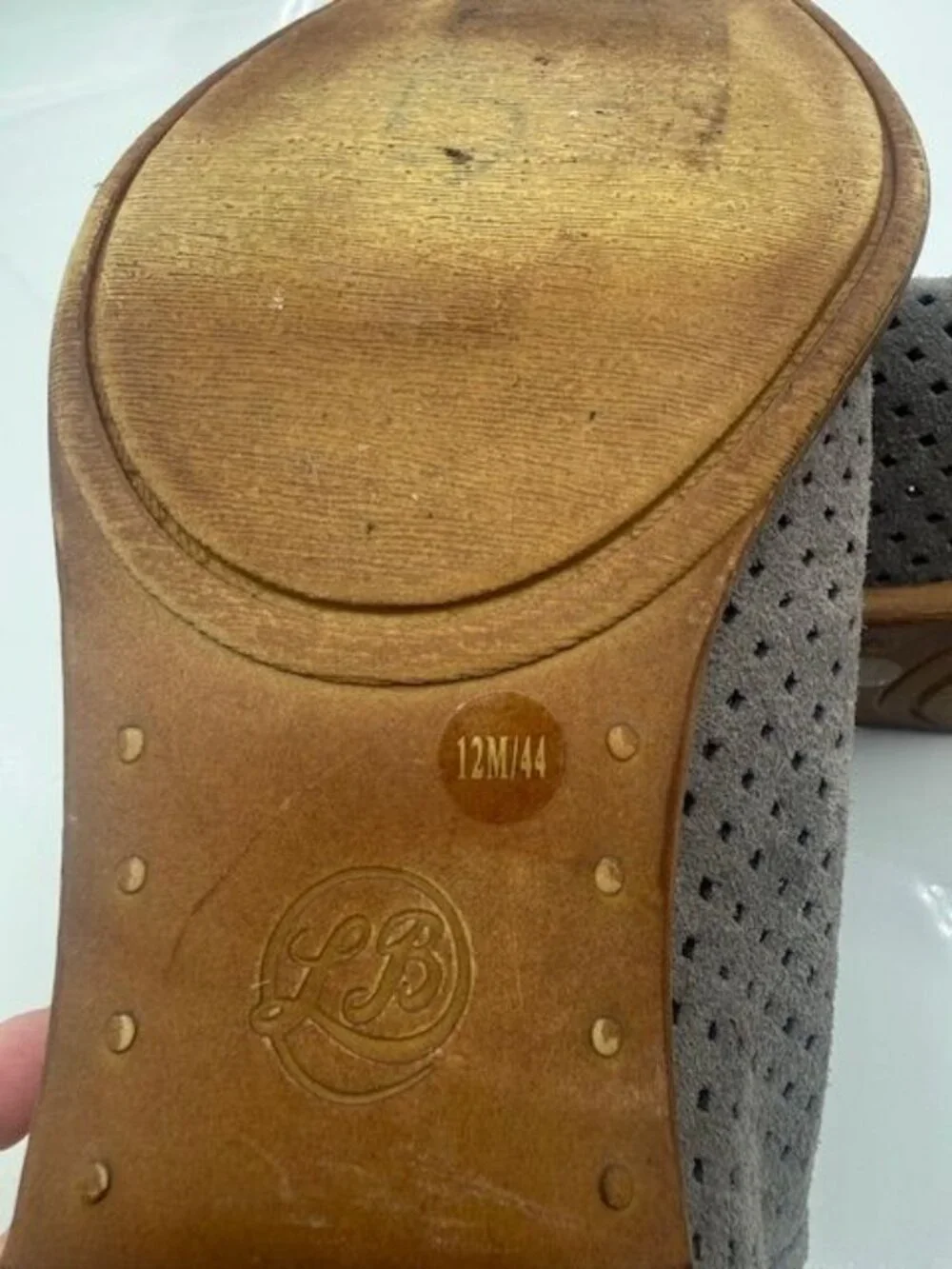 Lucky Brand Women's Gray Suede Leather Perforated BROOKLIN Ankle Bootie Size 12M - Picture 7 of 7